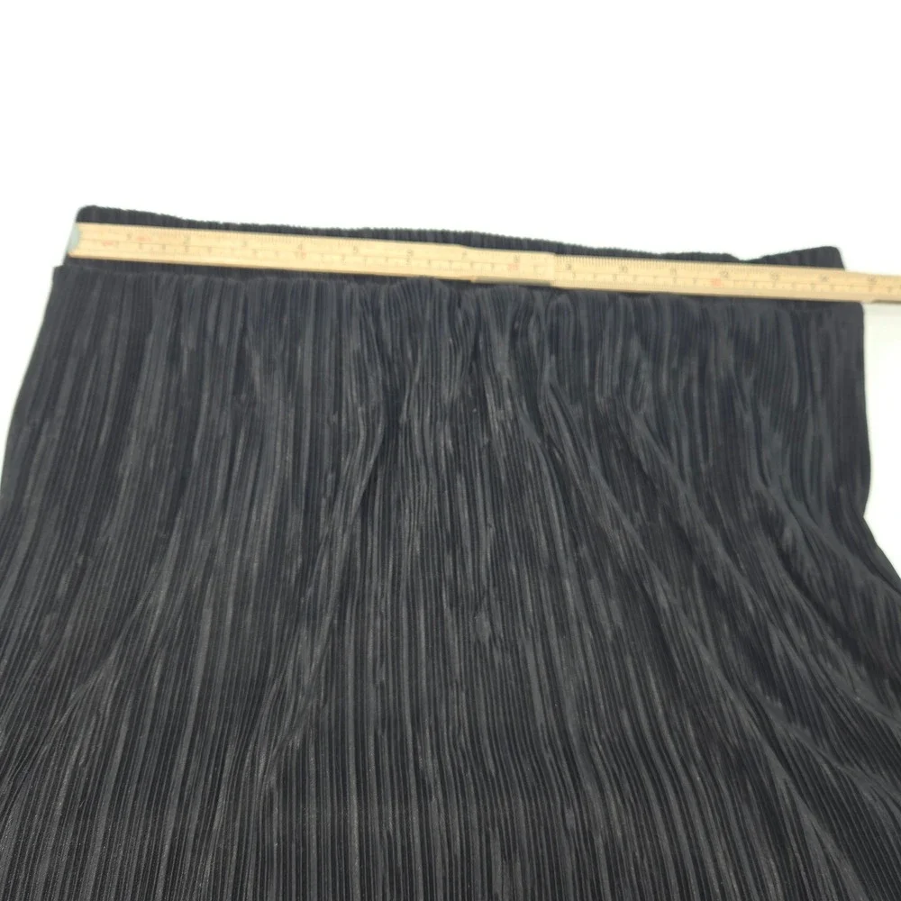 Le Lis Pleated Midi Skirt Women Size M Black Pull On USA Office Capsule Wardrobe